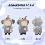 5pcs Handcrafted Elephant Outfit for 17cm Doll Clothes Set – Cute and Premium Outfits Accessories, Hand Crocheted Hat, Sweaters (Blue)