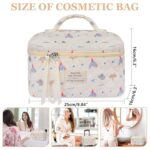 Gosect Large Makeup Bag, Cute Cosmetic Bag for Women Girls, Floral Coquette Aesthetic Toiletry Bag, Travel Make Up Organizer Bag (Small Elephant)