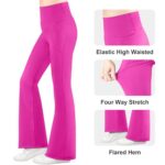 BIG ELEPHANT Girl’s Flare Leggings with Pockets, Kids Bootcut Yoga Pants, High Waisted Bell Bottoms for Dance