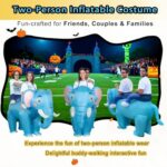 Yatics 2026 Couple Inflatable Elephant Costume, 2-Person Conjoined Elephant Outfit for Friends, Adults, Family Funny Blow Up Ride on Costumes for Halloween, Themed Party