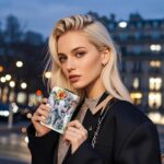 KUJKBFWJ Small Credit Card Case Wallet for Women, RFID Blocking Mini Slim Leather Card Holder Wallet, Purple Baby Elephant, Pocket Business Card Case with Zipper Card Holder