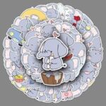 Elephant Stickers 50 Pcs Vinyl Cartoon Cute Animal Sticker for Laptop Skateboard Luggage Bicycle Scrapbook Water Bottle Cars Computer,Waterproof Kawaii Funny Decals for Teens Kids Boys
