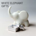 Hosrnovo Elephant Statue, Cute White Elephant Gifts for Adults Bookshelf Living Room Decor Figurines for Home and Office Funny Gift for Christmas Birthday Mother’s Day