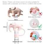 AXMCCH Straw Cover for Stanley Cup 10mm 0.4in Pink Elephant Shape Silicone Straw Topper for Stanley Tumbler 30Oz&40Oz