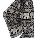 B BANGKOK PANTS Women’s Boho Palazzo Pants Wide Leg Lounge Elephant Pants (Black Elephant, 20-24 Plus)
