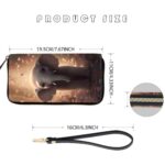 EFGWSDER Women’s RFID Blocking Zip Around Wallet with Detachable Wrist Strap, Large Capacity Credit Card Holder Organizer for Everyday Use,Cute Elephant with Hearts