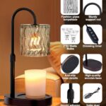 GOIUEDBZ Candle Warmer Lamp Electric Timer: Dimmable Candles Warming Lamps – Height Adjustable Burner Jar – No Flame Scented Melts Wax – All Candle Jars Home Decor Table Light