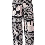 Yiesvsov Kids Yoga Trousers Bohemian Beach Pants Baggy Harem Pants Activewear for Boys and Girls Chain Elephant 9-10 Years