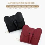 EILB Wallet Card Holder, RFID Blocking Purse,Cute Elephant Small Minimalist Leather Credit for Women, Girls, Ladies (Black)