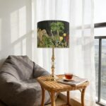 Bamboo Lamp Shade Vintage Style, 11.8 x 9 Inch, Colorful for Table and Floor Lamps Lampshade replacement accessory (Elephant)