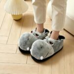Stone mice Fluffy Hippo & Elephant Slippers – Oversized Warm House Slippers for Adults | Non-Slip Soft-Sole Indoor Slippers (Hippo, adult, women, numeric_9, numeric_range, us_footwear_size_system, numeric_11, medium)