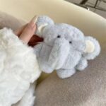 Yatchen Furry Case for AirPods Pro 3,Funny Cute 3D Cartoon Plush Kawaii Blue Elephant Fluffy Soft Warm for AirPods Pro 3rd Generation Case Carrying Charging Box with Keychain Anti-Fall Protector