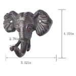 glrovazas Retro cast Iron Hook Elephant Hook Creative Wall Hook Wall Hanging Coat Hook Key Hook 1Pcs Heavy Wrought Iron Decoration (A)