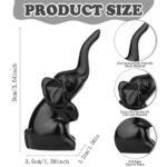 DUQGUHO Mini Black Elephant Gifts for Women, Modern Style Small Animal Statue, 2PCS Elephant Decor for Desk Shelves 3.5Inch