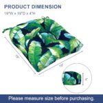 Melody Elephant Patio Wicker Chair Cushions, All Weather Outdoor Tufted Chair Pads Pack of 2, 19 x 19 x 4 Inch U-Shaped Seat Cushions of Garden Furniture Decoration, Hanalei Lagoon
