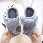 ixiton Adult unisex Winter warm Cartoon animal slippers,Cozy Memory foam Animal-shaped slippers,Cartoon elephant slippers,Indoor And Outdoor Non-slip slippers,9-10,gray