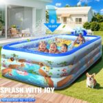 Inflatable Pools with Sprinkler,Upgraded Elephant Inflatable Swimming Pool,Kids Pools for Backyard,Large Inflatable Pool for Adults Blow up Pools,Oversized Thickened Family Inflatable Pool-Multi color