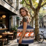 BEIQIEMWONG Elephant Ethnic Style Large Reusable Grocery Tote Bag For Travel Compact Ultra-Lightweight Shopping Bags Folding To Fits In Pocket