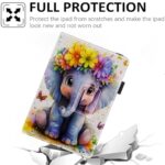 Pudiceva Universal 10 10.1 Inch Android Tablet Case,Slim Folding Stand Cover for All 9″-10.5″ Touchscreen Tablet Case with Stylus Pen Holder,Little Elephant