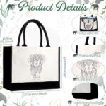 Kosiz 5 Pcs Elephant Gifts for Women, Cosmetic Bag, Canvas Bag, Coil Notebook, Ballpoint Pen and Inspirational Keychain Gift for Office School Graduation Teacher Coworker Christmas