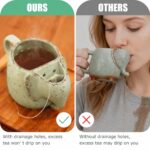 Elephant Mugs Unique Tea Mug for Women Tea Lover Ceramic Green 15 oz