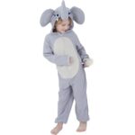 Wizland Fleece Animal Costume for Kids Elephant Onesie Boys Elephant Jumpsuits With A Removable Tail 4-6