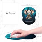 ITNRSIIET Ergonomic Mouse Pad with Gel Wrist Support Small Wrist Rest Smooth Surface Non-Slip PU Base Comfortable Office Supplies Pain Relief, 8.7 x 7.2 inches, Pretty Elephant