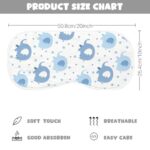 Wauprant 5pcs Elephant Burp Cloths for Baby Boys Girls Parent,100% Cotton Blue Elephant Themed Design Burp Rags, Muslin Burping Cloths Absorbent Spit-Up Cloths for Infant Newborns