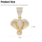 UHANBUT Bling Elephant Diamond Car Mirror Interior Hanging Ornament, Lucky Crystal Rhinestone Pendant Car Rear View Mirror Charm, Auto Accessories for Women (Gold)