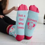 nuozodki Elephant Gifts for Women Adults,Inspirational Birthday Christmas Gifts for Animal Lovers,Novelty Elephant Socks,Stocking Stuffers