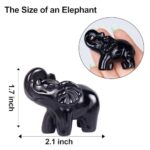Ytbeoxk 1.8 Inch Black Obsidian Elephant Crystals Decor, Healing Crystal Cute Figurines, Black Elephant Gemstones Decorations Statue, Lucky Reiki Stones in Home Office Meditation Gift for Women Men