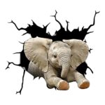 fabisup Elephant Car Decals, Funny Animal Waterproof Vinyl Sticker, Car Decoration Sticker for Car Window/Bumper/Refrigerator/Laptop/Glass