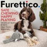 FURETTICO Squeaky Dog Teething Interactive Chew Toy Plush Stuffed Animal Toys for Tug-of-War Game with Squeaker for Small Medium Breed Indestructible Pet Supplies Ideal Puppy Gifts – Elephant, Medium